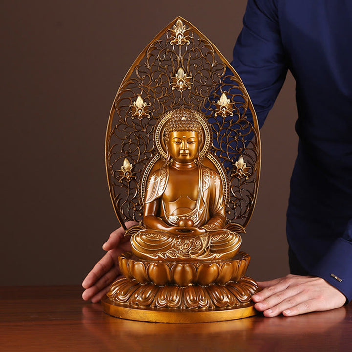 Buddha Stones釈迦牟尼 阿弥陀仏 薬師如来 置物 静寂の銅像 家へのお供え装飾