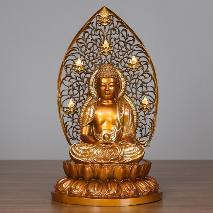 Buddha Stones釈迦牟尼 阿弥陀仏 薬師如来 置物 静寂の銅像 家へのお供え装飾