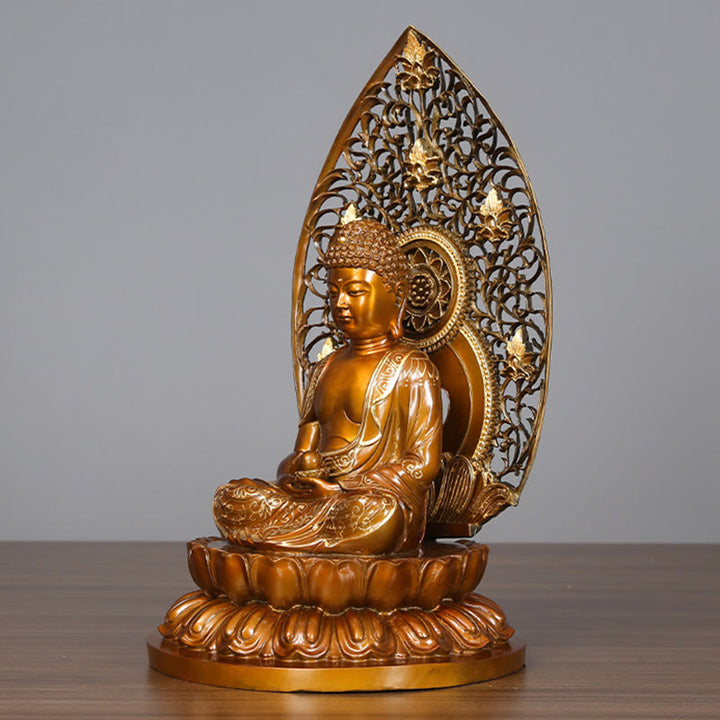 Buddha Stones釈迦牟尼 阿弥陀仏 薬師如来 置物 静寂の銅像 家へのお供え装飾 - image 6