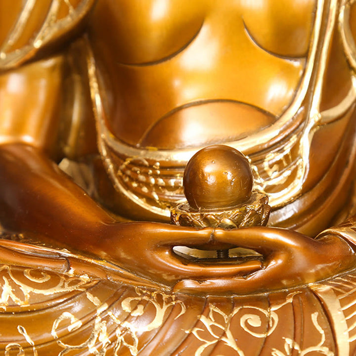 Buddha Stones釈迦牟尼 阿弥陀仏 薬師如来 置物 静寂の銅像 家へのお供え装飾
