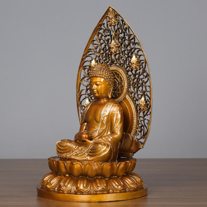 Buddha Stones釈迦牟尼 阿弥陀仏 薬師如来 置物 静寂の銅像 家へのお供え装飾