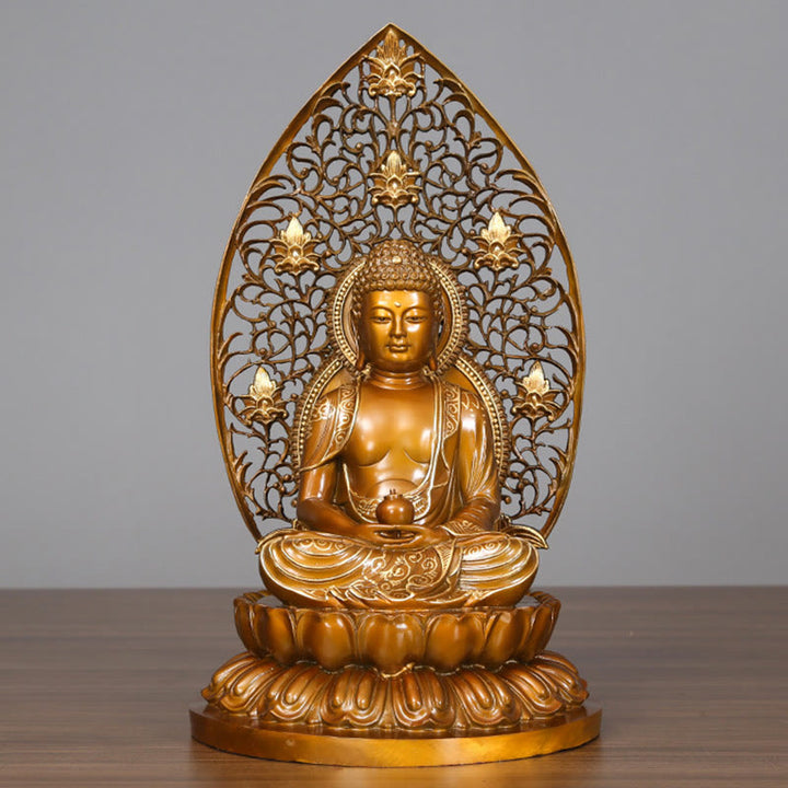 Buddha Stones釈迦牟尼 阿弥陀仏 薬師如来 置物 静寂の銅像 家へのお供え装飾