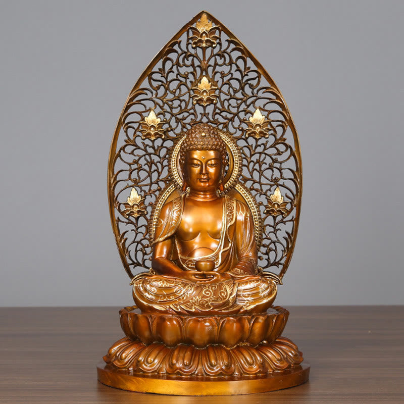 Buddha Stones釈迦牟尼 阿弥陀仏 薬師如来 置物 静寂の銅像 家へのお供え装飾