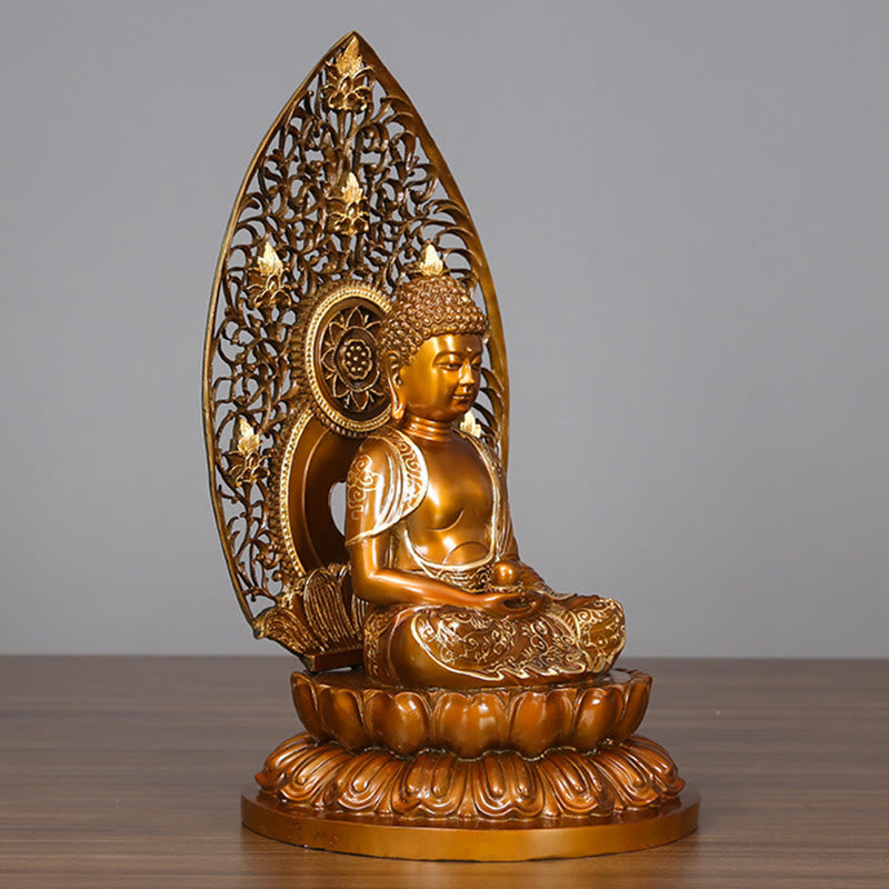 Buddha Stones釈迦牟尼 阿弥陀仏 薬師如来 置物 静寂の銅像 家へのお供え装飾