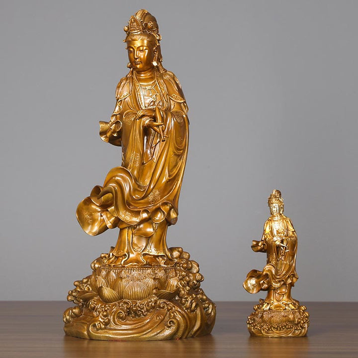 Buddha Stones（観音菩薩像）真鍮製 ハーモニー銅像 室内装飾 - image 0