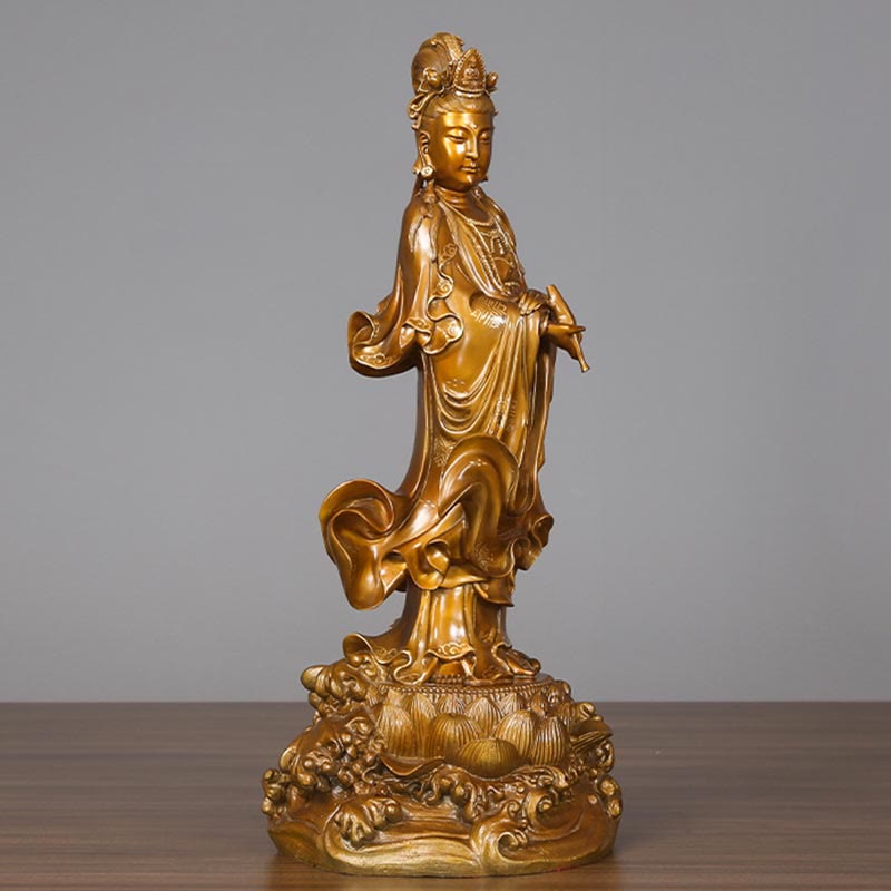 Buddha Stones（観音菩薩像）真鍮製 ハーモニー銅像 室内装飾 - image 3