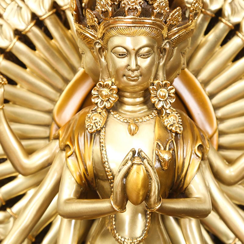 Buddha Stones手作り 千手観音 観音菩薩 富貴 真鍮 銅像 装飾 - image 7