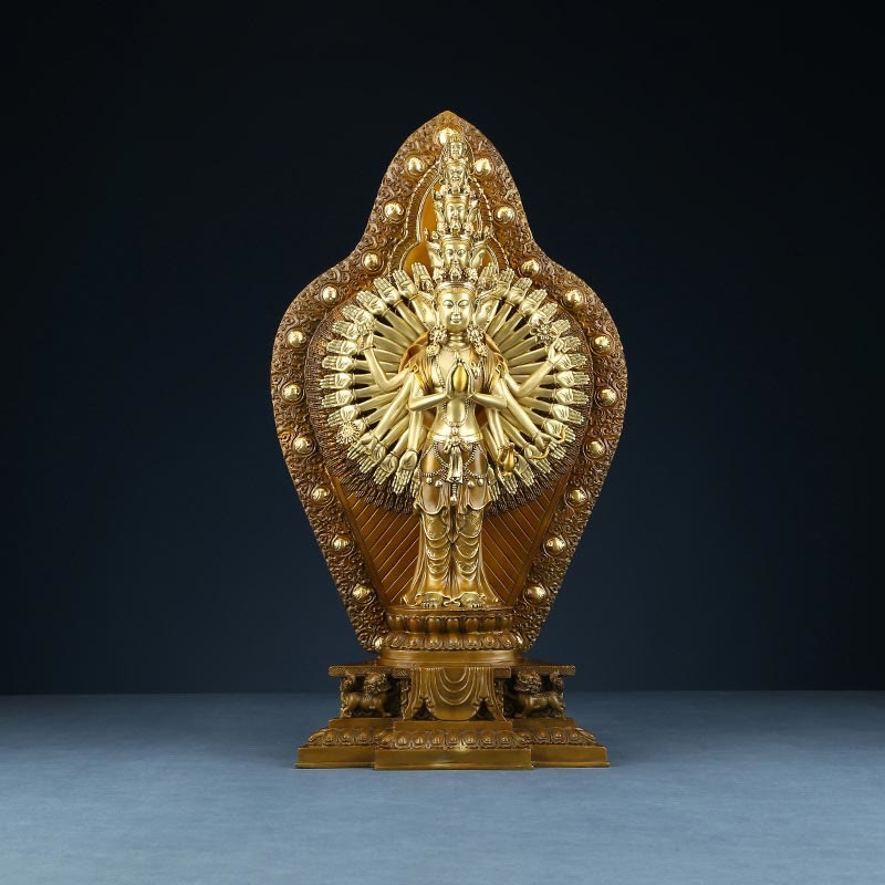 Buddha Stones手作り 千手観音 観音菩薩 富貴 真鍮 銅像 装飾 - image 11