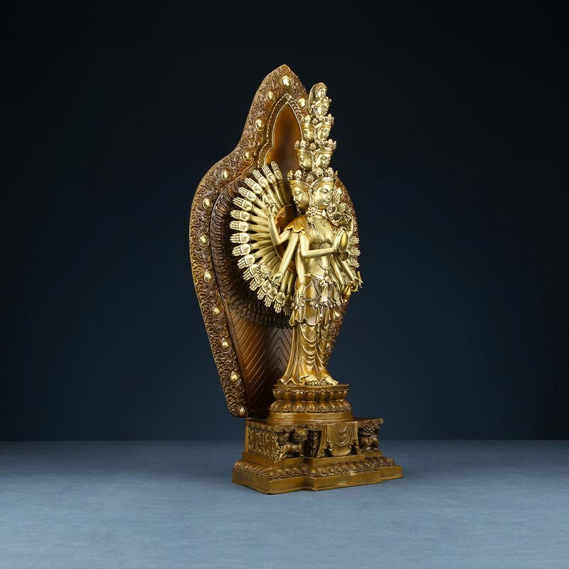 Buddha Stones手作り 千手観音 観音菩薩 富貴 真鍮 銅像 装飾 - image 12