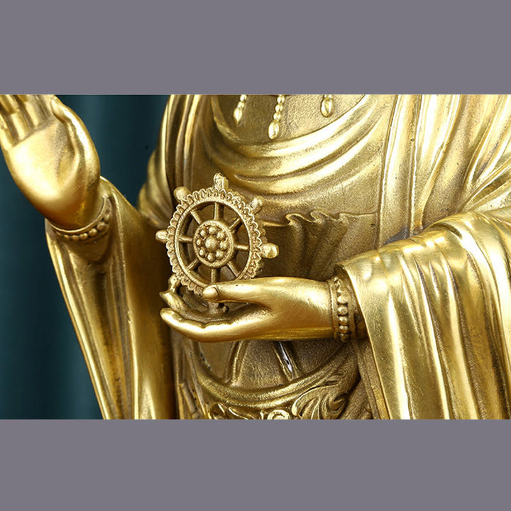 Buddha Stones観音菩薩 法輪宝珠 真鍮銅像 装飾品
