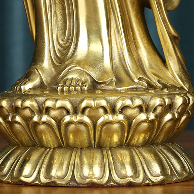 Buddha Stones観音菩薩 法輪宝珠 真鍮銅像 装飾品