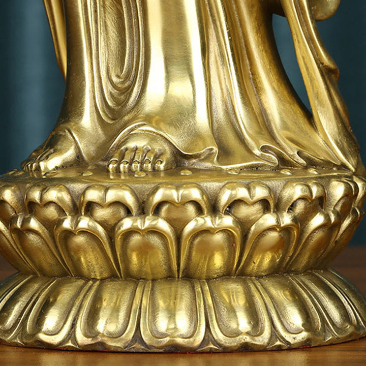 Buddha Stones観音菩薩 法輪宝珠 真鍮銅像 装飾品
