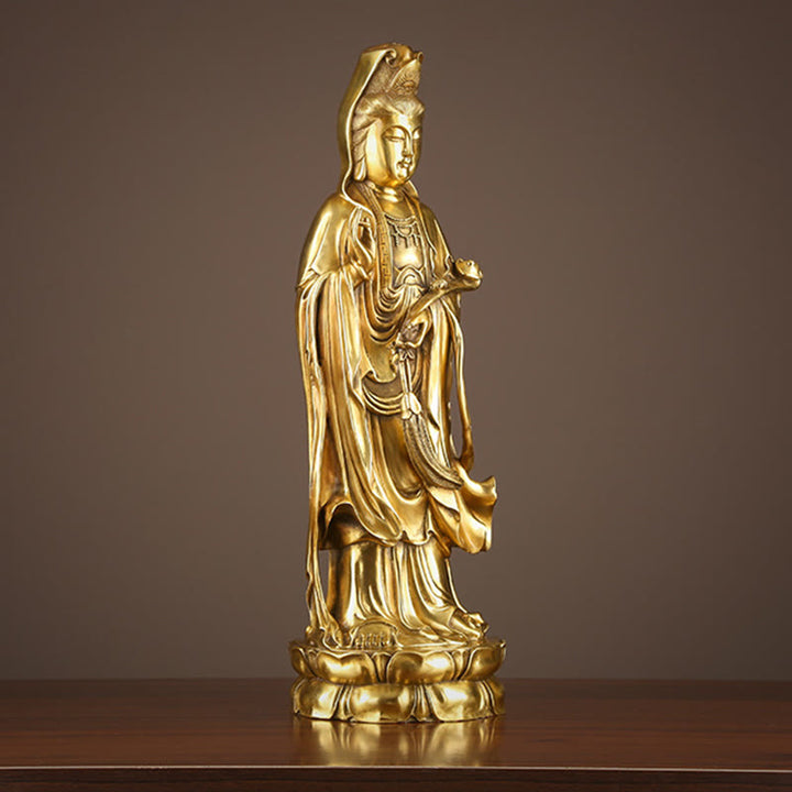 Buddha Stones観音菩薩 法輪宝珠 真鍮銅像 装飾品