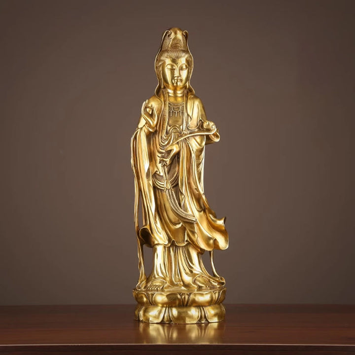 Buddha Stones観音菩薩 法輪宝珠 真鍮銅像 装飾品