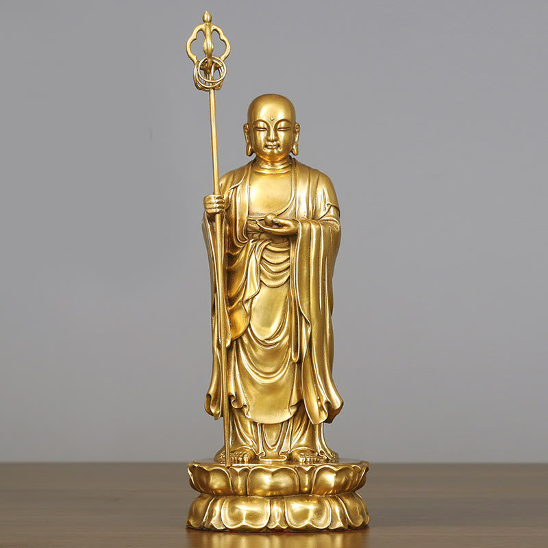 Buddha Stones地蔵菩薩像 慈悲の銅像 家へのお供え装飾
