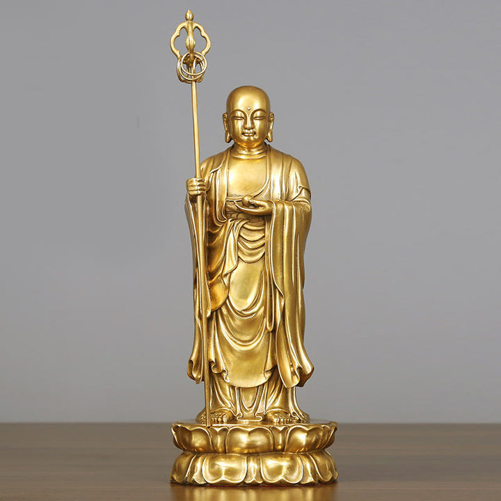 Buddha Stones地蔵菩薩像 慈悲の銅像 家へのお供え装飾