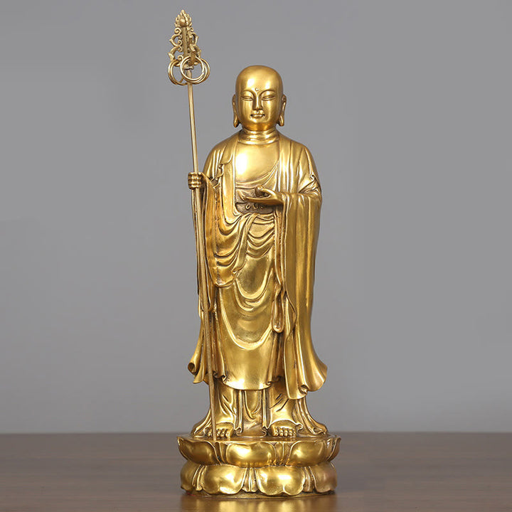 Buddha Stones地蔵菩薩像 慈悲の銅像 家へのお供え装飾