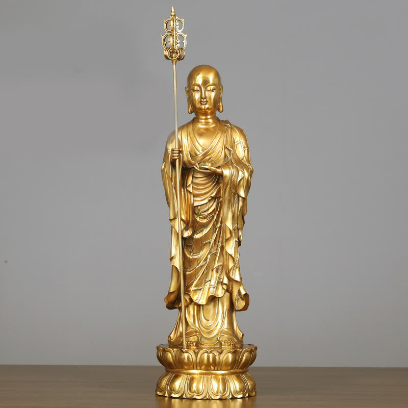 Buddha Stones地蔵菩薩像 慈悲の銅像 家へのお供え装飾