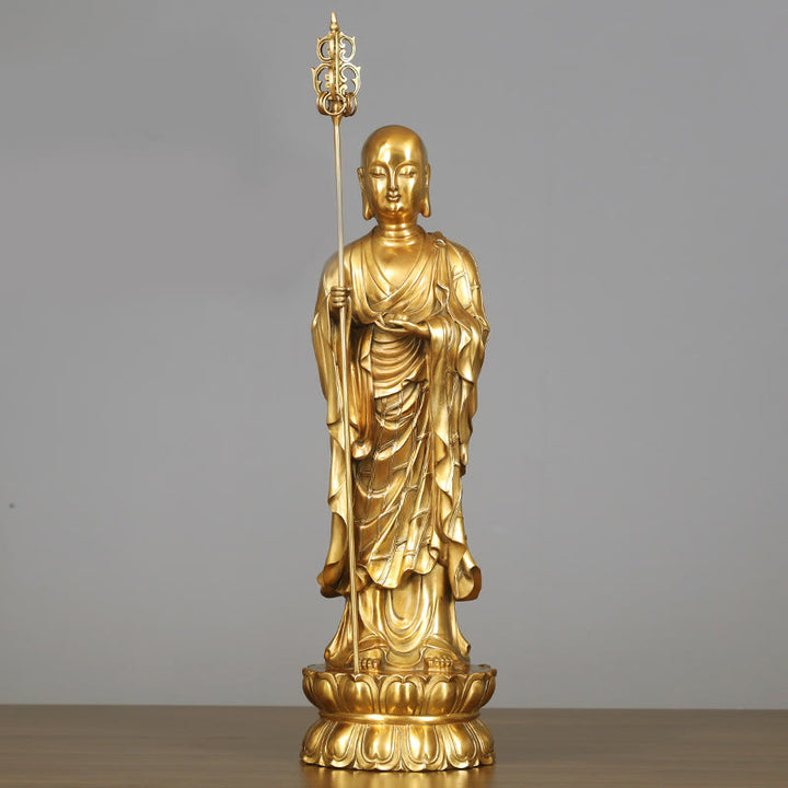 Buddha Stones地蔵菩薩像 慈悲の銅像 家へのお供え装飾