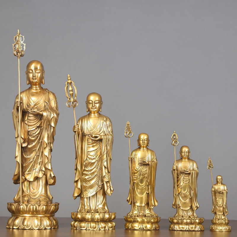 Buddha Stones地蔵菩薩像 慈悲の銅像 家へのお供え装飾
