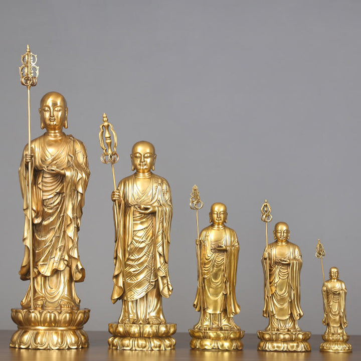 Buddha Stones地蔵菩薩像 慈悲の銅像 家へのお供え装飾