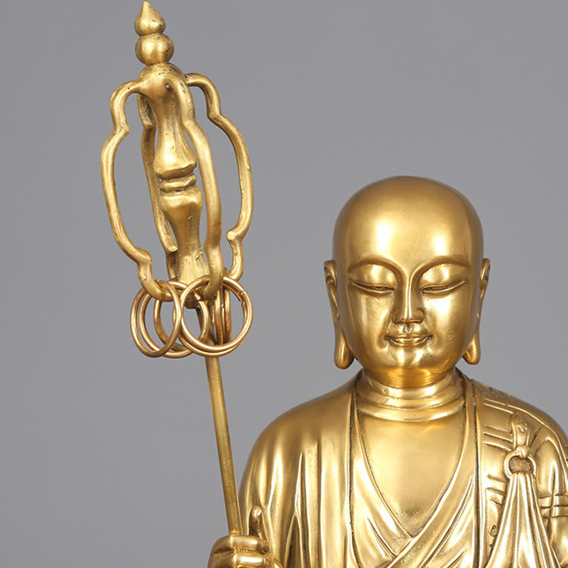 Buddha Stones地蔵菩薩像 慈悲の銅像 家へのお供え装飾