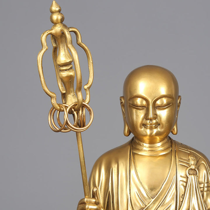 Buddha Stones地蔵菩薩像 慈悲の銅像 家へのお供え装飾