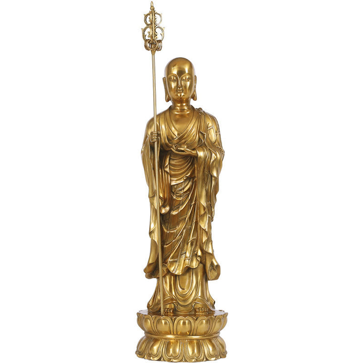 Buddha Stones地蔵菩薩像 慈悲の銅像 家へのお供え装飾 - image 17