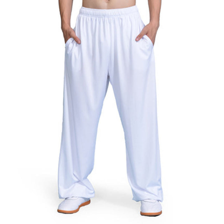 Buddha Stones夏用 ユニセックス 伸縮性ウエスト 太極拳 気功 練習用パンツ ポケット付き - 白 - 3XL- 米国/UK/AU/ EUに適合 - 2XL - image 7