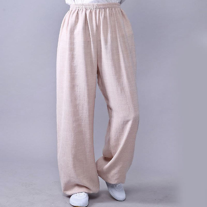 Buddha Stones夏用 伸縮性ウエスト 太極拳 気功練習 コットンリネン ユニセックスパンツ - リネン - 3XL-US/UK/AU/EUサイズ対応- 2XL - image 10