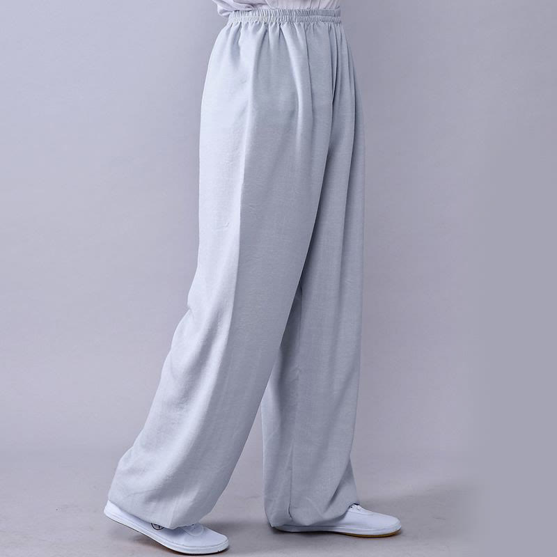 ユニセックスパンツ 太極拳 気功練習用 コットンリネン 伸縮性ウエスト リラックス Buddha Stones - ライトグレー - 3XL- 米国/UK/AU/ EUの2XLに適合 - image 14