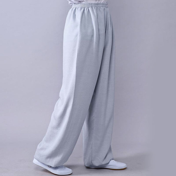 ユニセックスパンツ 太極拳 気功練習用 コットンリネン 伸縮性ウエスト リラックス Buddha Stones - ライトグレー - 3XL- 米国/UK/AU/ EUの2XLに適合 - image 14