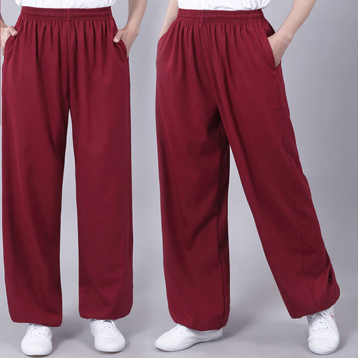 Buddha Stones夏用 ユニセックス 伸縮性ウエスト 太極拳・気功練習用 通気性パンツ ポケット付き - image 15