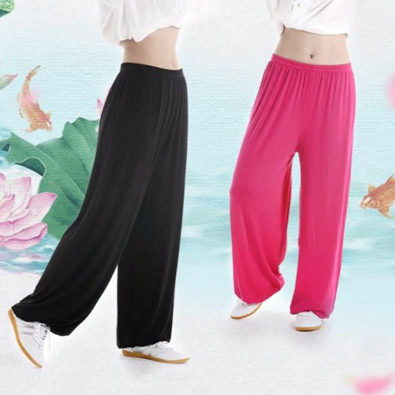 Buddha Stones夏用 伸縮性ウエスト 太極拳 気功練習用 モダール ユニセックスパンツ - image 2