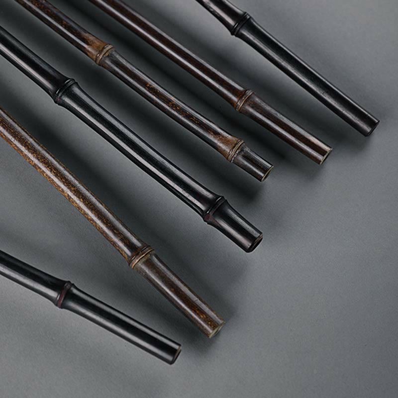 Buddha Stones中国風 手作り 竹製 ロングハンドル ポータブル カールファン