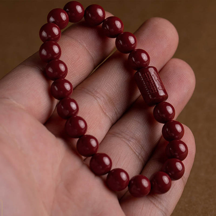 Buddha Stones天然辰砂 般若心経 祝福ブレスレット
