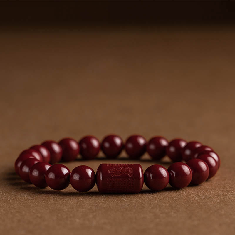 Buddha Stones天然辰砂 般若心経 祝福ブレスレット