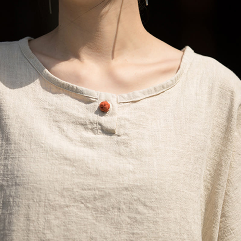 Buddha Stonesカジュアル ハーフスリーブ ラミー リネン コットン Tシャツ - image 26