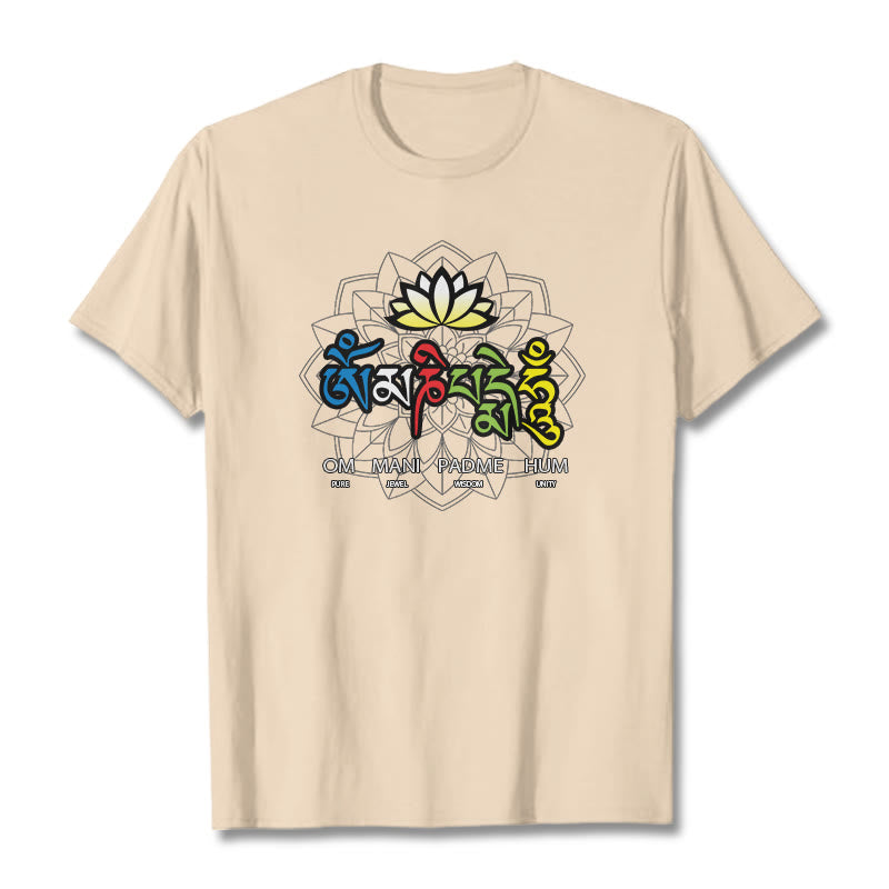 Buddha Stonesオーム・マニ・パドメ・フムロータス ティー T シャツ - ビスク - 2XL - image 17