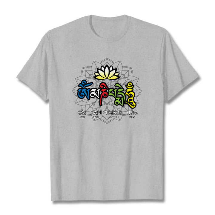 Buddha Stonesオーム・マニ・パドメ・フムロータス ティー T シャツ - ライトグレー - 2XL - image 19