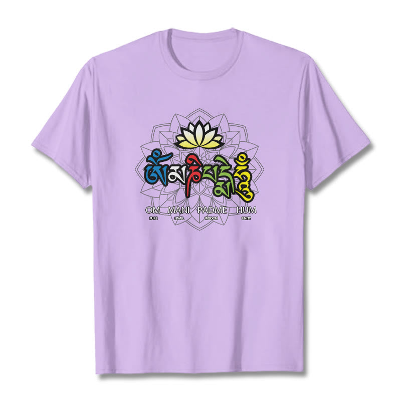Buddha Stonesオーム・マニ・パドメ・フムロータス ティー T シャツ - 梅 - 2XL - image 15
