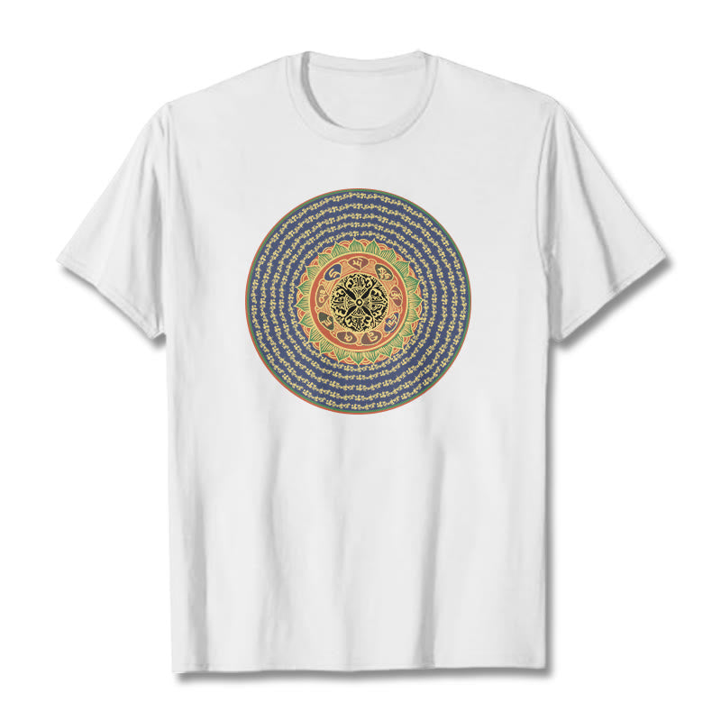 Buddha Stones 108オーム・マニ・パドメ・フムマントラ サンスクリット T シャツ - 白 - 2XL - image 3