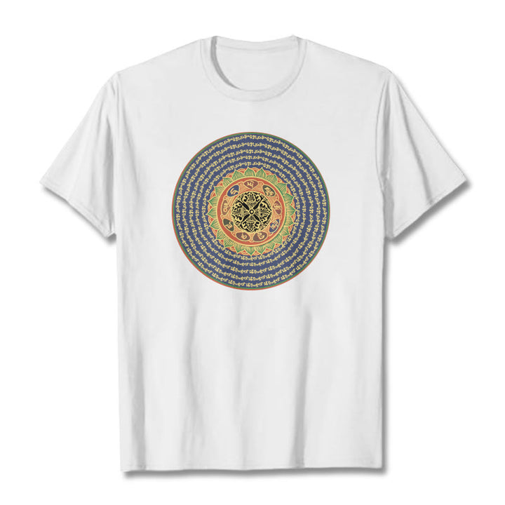 Buddha Stones 108オーム・マニ・パドメ・フムマントラ サンスクリット T シャツ - 白 - 2XL - image 3