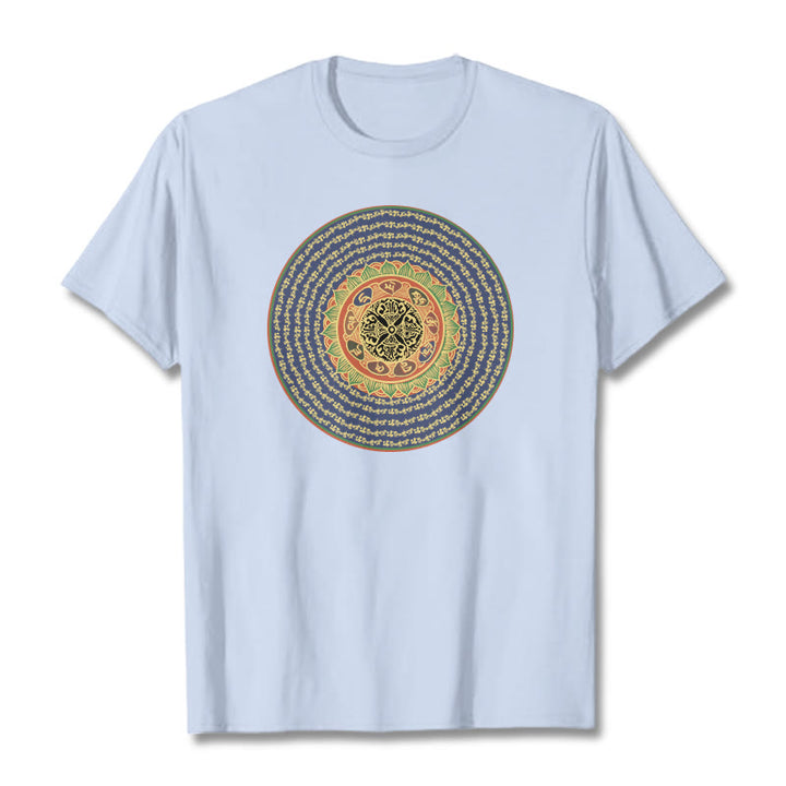 Buddha Stones 108オーム・マニ・パドメ・フムマントラ サンスクリット T シャツ - ライトシアン - 2XL - image 11