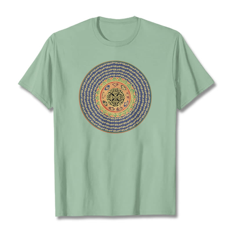 Buddha Stones 108オーム・マニ・パドメ・フムマントラ サンスクリット T シャツ - 淡い緑 - 2XL - image 17