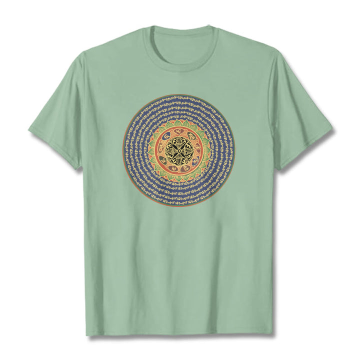 Buddha Stones 108オーム・マニ・パドメ・フムマントラ サンスクリット T シャツ - 淡い緑 - 2XL - image 17