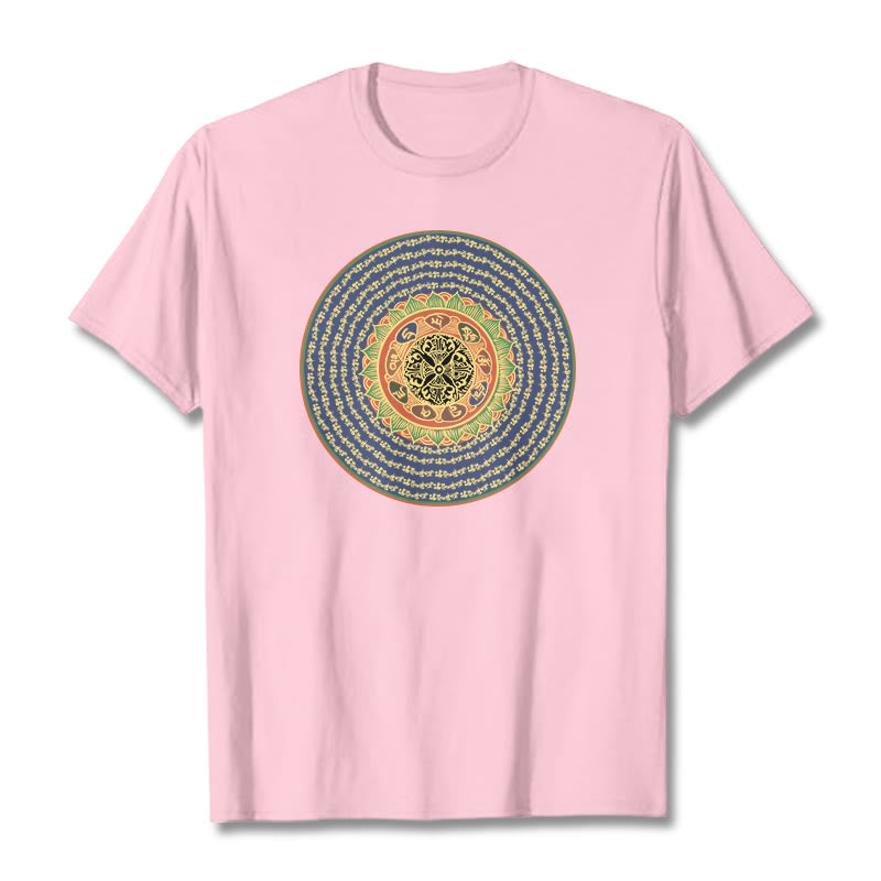 Buddha Stones 108オーム・マニ・パドメ・フムマントラ サンスクリット T シャツ - ライトピンク - 2XL - image 13