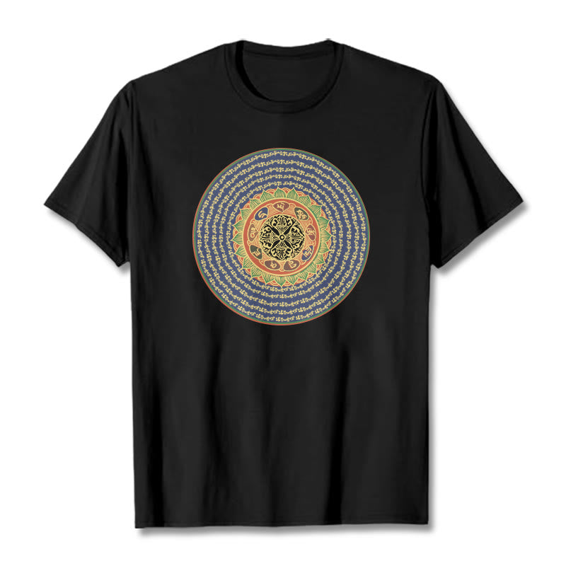 Buddha Stones 108オーム・マニ・パドメ・フムマントラ サンスクリット T シャツ - 黒 - 2XL - image 5