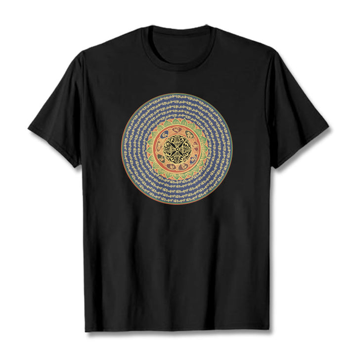 Buddha Stones 108オーム・マニ・パドメ・フムマントラ サンスクリット T シャツ - 黒 - 2XL - image 5
