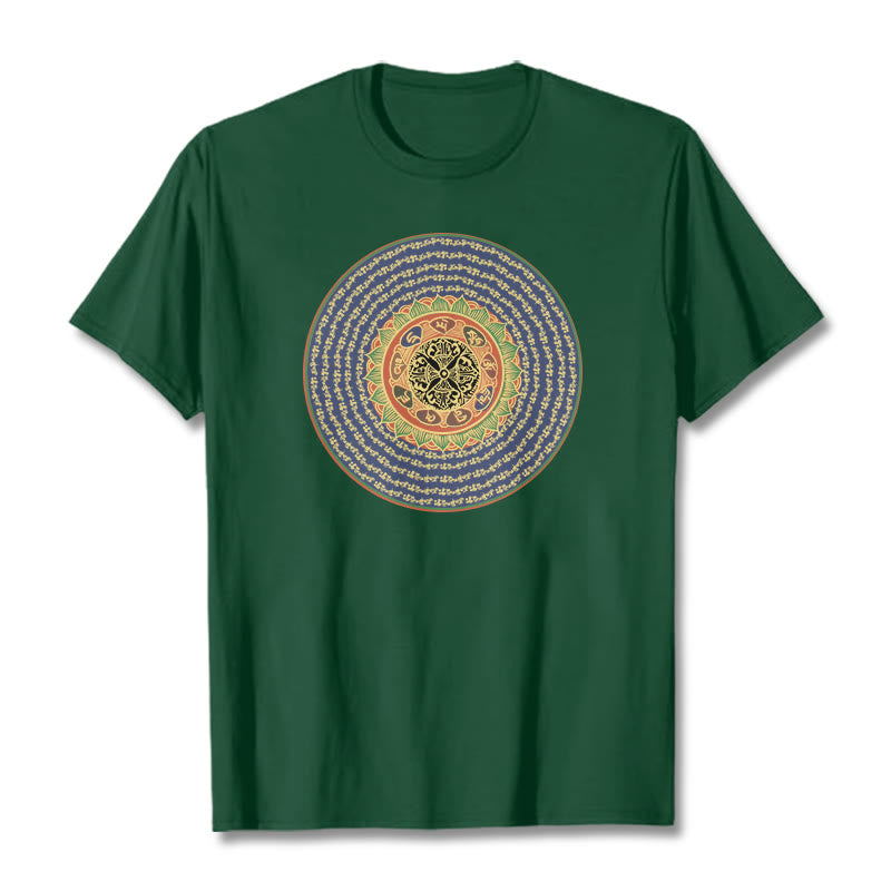 Buddha Stones 108オーム・マニ・パドメ・フムマントラ サンスクリット T シャツ - フォレストグリーン - 2XL - image 9